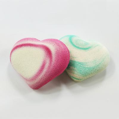 China 2pcs Vegan Cosmetic Puff Marbled Beauty Sponge Love Heart Shape Makeup Sponge TC-MS013 for sale