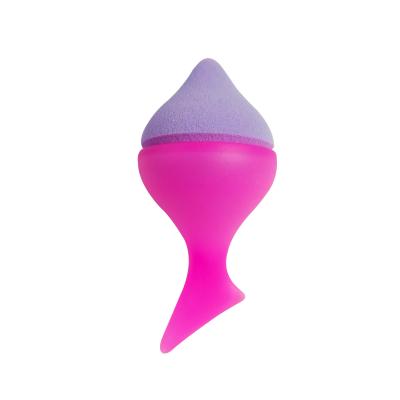 China Unique Shape Flawless Soft Silicone Cute Beauty Tool Mermaid Makeup Sponge TC-MS014 for sale