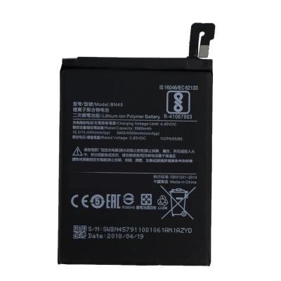 China Mobile Phone Shenzhen Manufacturer OEM New Internal Battery For Xiaomi Redmi Note 5 Battery Replacement High Quality BN45 4000mah 0 Cycle for sale