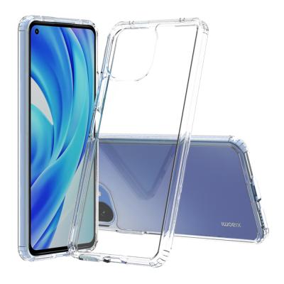 China Anti-drop 2 IN 1 Clear Acrylic High Resilience Phone Case With Inner Airbag Bumper For Xiaomi Phone 11 10T 10T pro Note10 lite for sale