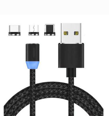 China LED Indicator Wholesale Price Mobile Phone Accessories 3 in 1 Magnet USB Charging Cable for Mobile Phones for sale