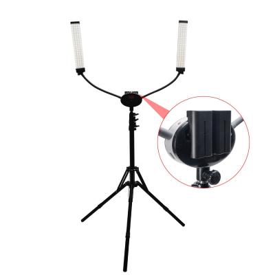 China PORTABLE Double Arms Fill Light Rechargeable, 60W LED Video Lamp Photography Studio Lighting Kit Beauty Makeup For YouTube for sale