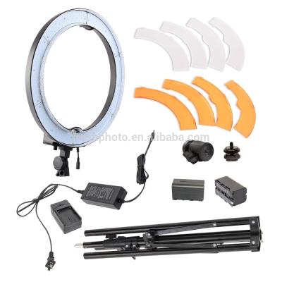 China 18 Inch 55W Studio Lighting Battery Operated Led Circle Ring Light Kit RL-18I with Ring Shape Stand for sale