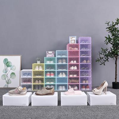 China High Quality Viable Dustproof Thickened Plastic Clear Box Front Drop Transparent Acrylic Shoe PP Storage Supplies for sale