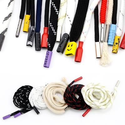 China Wholesale Round Metal Strap Buckle Fashion Hoodie Shoe Lace Buckle Ferret Customized Different Style Metal Tips for sale