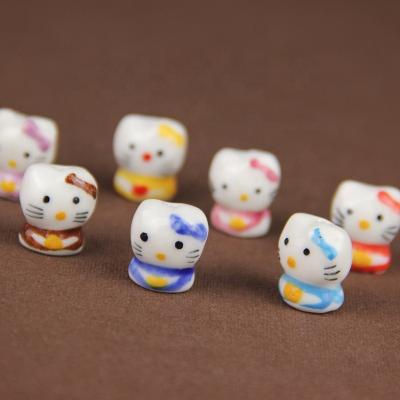 China art & CollectibleMulti-purpose cute cat small ceramic pendant for diy handmade jewelry making for keychain accessories for sale