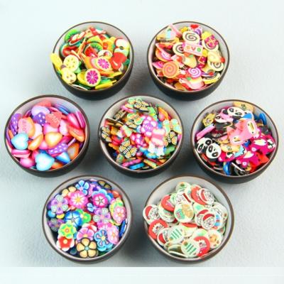 China 100Pcs /Bag 10mm*0.8mm Polymer Clay Slices Multi Kinds Fruits Cartoon Sliced ​​Crafts Slices Accessories Craft Diy Accessories for sale