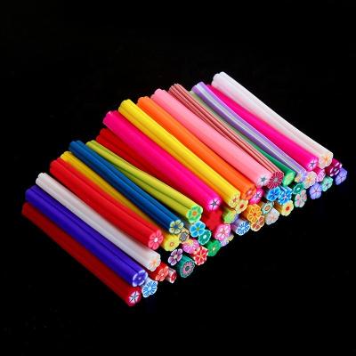 China Hot Selling Polymer Stick 50pcs/bag 3D Charm Polymer Clay Canes Nail Art Decorations Cake Cartoon Animal Model for sale