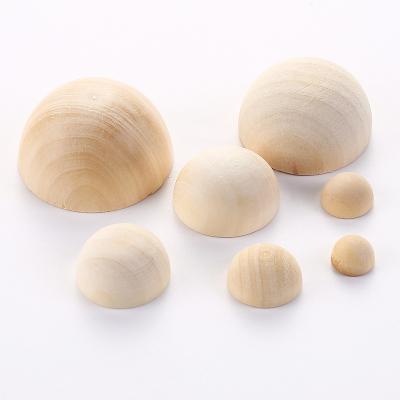 China Diy 100pcs/packs Wooden Running Accessories 12mm 15mm 20mm 25mm 30mm 35mm Custom Log Half Round Natural Wooden Beads for sale