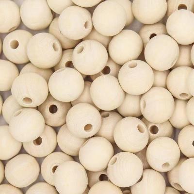 China Diy Stock Custom Original Craft Loose Loose Shape 20mm Natural Wood Beads Hole Around Lotus Wood Bead for sale