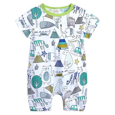 China 100% Cotton Amazon Summer 2020 0-18 Months Cotton Short Sleeve Newborn Baby Romper for sale