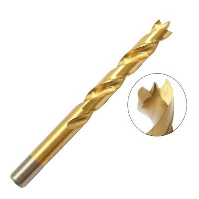 China Wood Drilling Titanium Coated Hss Point Drill Bit CNC Wood Working Wood Bits For Wood for sale