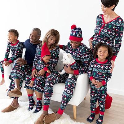 China 1059 Custom Empty Christmas Pajamas BAQM Christmas Pajamas Baby RE Breathable Kids Matching Family Christmas Pajamas for sale