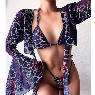 China European and American plus size women's new cross split color sexy women's bikini for sale