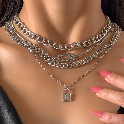 China TRENDY vintage necklace set punk soft cool stacked thin chain necklace for sale