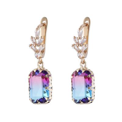 China CLASSIC Luminous Square Gemstone Fashion All-match European And American Ear Jewelry for sale