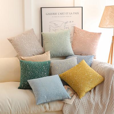 China Viable European Style Flannel Bronzing Stitch Cushion Hotel Home Sofa Pillow for sale