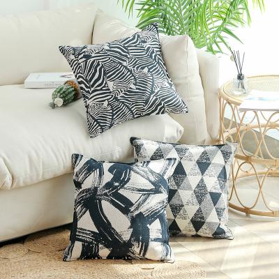 China New Air Permeable Modern Simple Jacquard Pillow Zebra Pattern Cushion for sale