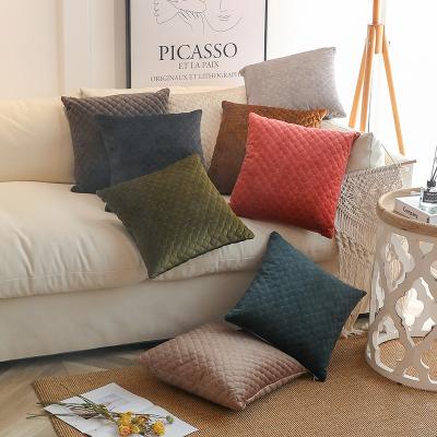 China Air Permeable Modern Minimalist Solid Color Cushion Cover Hotel Home Quilted Pillow for sale