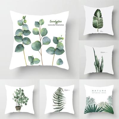 China 2022 High Quality Anti-Static Tribute Satin Tropical Plant Pillow Case Printing 45*45 Sofa Chair Home Decoration Custom Cushion Cover for sale