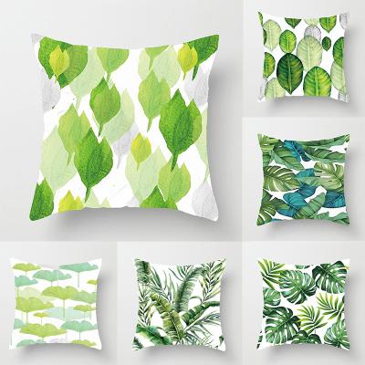 China High Quality Anti-static Tropical Plant Pillow Case Printing 45*45 Customized Polyester Cushion Cover For Sofa Chair Home Decor for sale