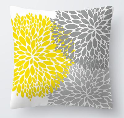 China Anti-static Custom Digital Printing Cutout Pillow Velvet Yellow Series Geometric Printing Nordic Cushion Cover Pillowcase for sale