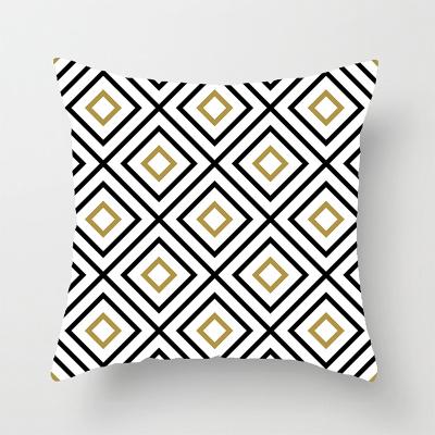 China Scandinavian Geometric Line Anti-static 18 x 18 Cushion Cover Velvet Home Decor Digital Printing Pillow Case Cushion Pillows for sale