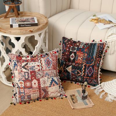 China Modern Boho Jacquard Fringe Air Permeable Pillow Sofa Pillowcase for sale