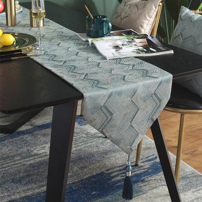 China High precision stripe fabric light style wavy profile table runner luxury home decoration for sale