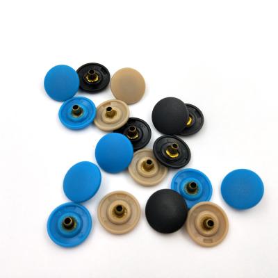 China KAM Matte Button Magnetic Colorful Blue 15mm Two Part Button Coated Garment Button for sale