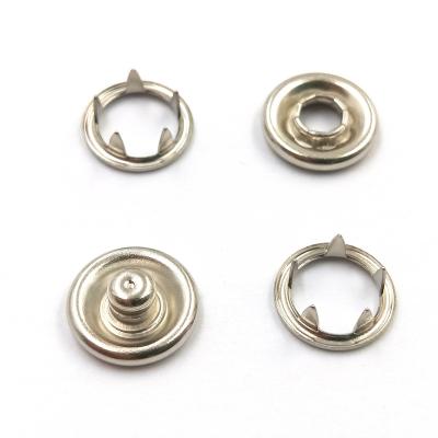 China Oeko-Tex Nickel Free 100 Customized Brass Metal Fork Ring Snap Button For Clothes for sale