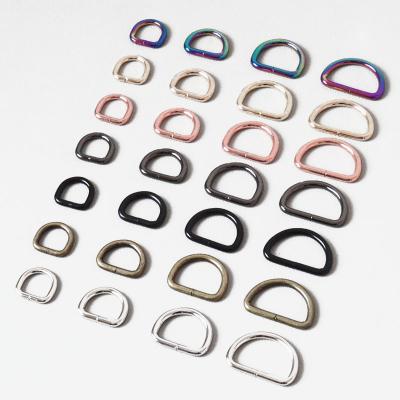 China Nickel Free 15mm 20mm 25mm Strap D Ring For Bag Accessory Belt Metal Hardware Dog Collar Garment Backpack Clasps for sale