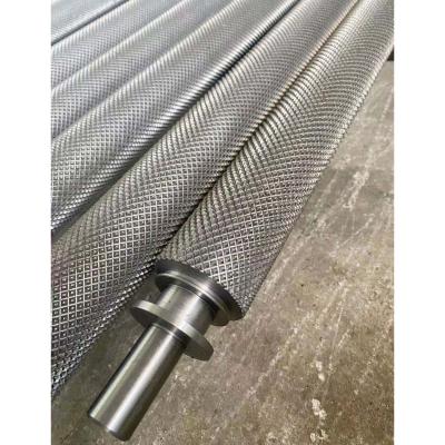 China Aluminum Custom Machining Deep Knurling Spindle Diamond Rolls For Crushing Machine for sale