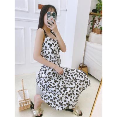 China Wholesale Anti-Wrinkle Woman Korean White Top 100% Cotton Printed Dress Style Casual Dresses Long Skirts For Women for sale