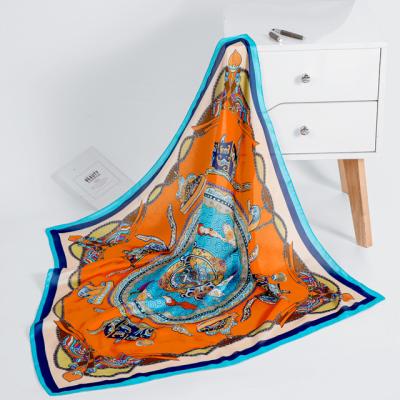 China Soft Smooth Feeling Twill Factory Manufacture Silk Scarves Women Silk Square Custom Digital Printed Silk Scarves Customized Style 90*90cm for sale