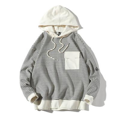 China Autumn Casual New Zebra Stripes Fashion Anti-wrinkle Hoodies Long Sleeve High Quality Unisex Patchwork Hooded Sweatshirt for sale