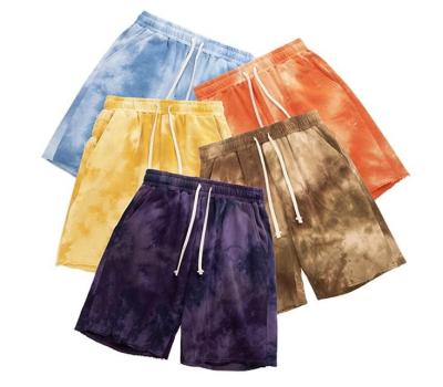 China Custom Cotton Men's Anti-Wrinkle OEM Fashion Shorts Casual Loose Tie Dye Printed Sports Mens High Street Hip Pop Shorts for sale