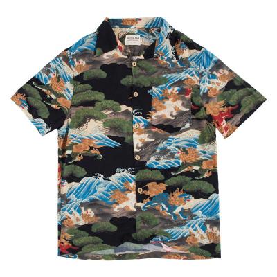 China Hot Sale Mens Anti-pilling Beach Wear LinenCotton Mens Hawaiian Shirts Custom Design Custom Sublimation Print Shirt for sale