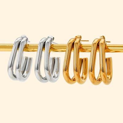 China Manufacturer Custom Wholesale Fashionable Gold Jewelry Stainless Steel Earring Jewelry for sale