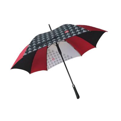 China Large Size Square Color Black Outdoor Windproof Double Vent Canopy Funny Golf Umbrella for sale