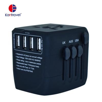 China EU Four USB and One Type-C Universal Travel Adapter with USA/AU/EU/UK Mobile Phone Adapters 400PLUS Global Power Adapters for sale