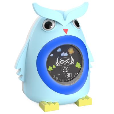 China New Products Baby Owl Design LED Kids Sleep Smart Night Light Wake Trainer Small Calendars Small Up Wake Up Alarm for sale