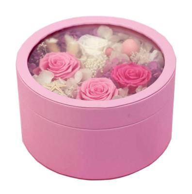 China Various Factory Home Making Decoration Immortality Mounted Cosmetics Jewelry Cylinder Flower Box Gift for sale