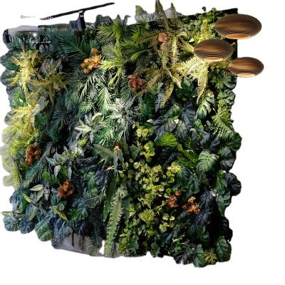 China Hot Selling Home Decoration Fake Leaves Plastic Background Artificial Grass Wall For Decor for sale