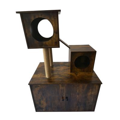 China Factory wholesale antique wood viable Cat Tree Climbing Frame And Cat Nest directly for sale