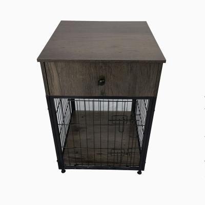 China 2022 Sustainable Pet Supplies Medium-density Particleboard Dog Crate Furniture Wholesale for sale