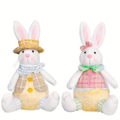 China Home Decoration 30cm Easter Standing Bunny toy Kawaii Radish Glow Bunny Table Display Easter Bunny for sale