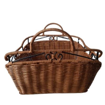 China European Woven Rattan Basket Tray Rattan Fruit Basket Wicker Rattan Table Basket for sale