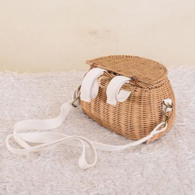 China Europe Factory Direct Girls Lunch Bag Wooden Wicker Bushel Baskets Bike With Handle Woven Basket for sale