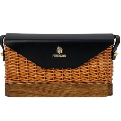 China Europe Woven Basket Bag Rattan Wicker Cross - Modern Elegant Rectangular Body Bag Shoulder Bag For Her for sale